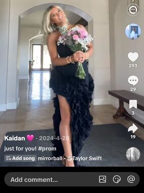 NBD Black Strapless Ruffle Column Dress